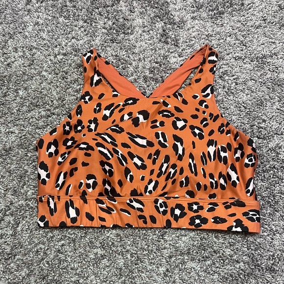 Fabletics Leopard Print Women's Top - Orange - Picture 1 of 4